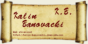 Kalin Banovački vizit kartica